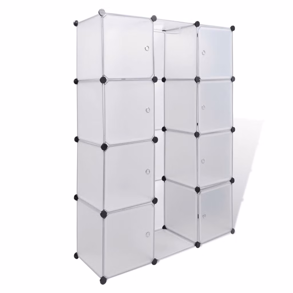 Armadio Modulare con 9 Scomparti 109x36,5x143 cm Bianco