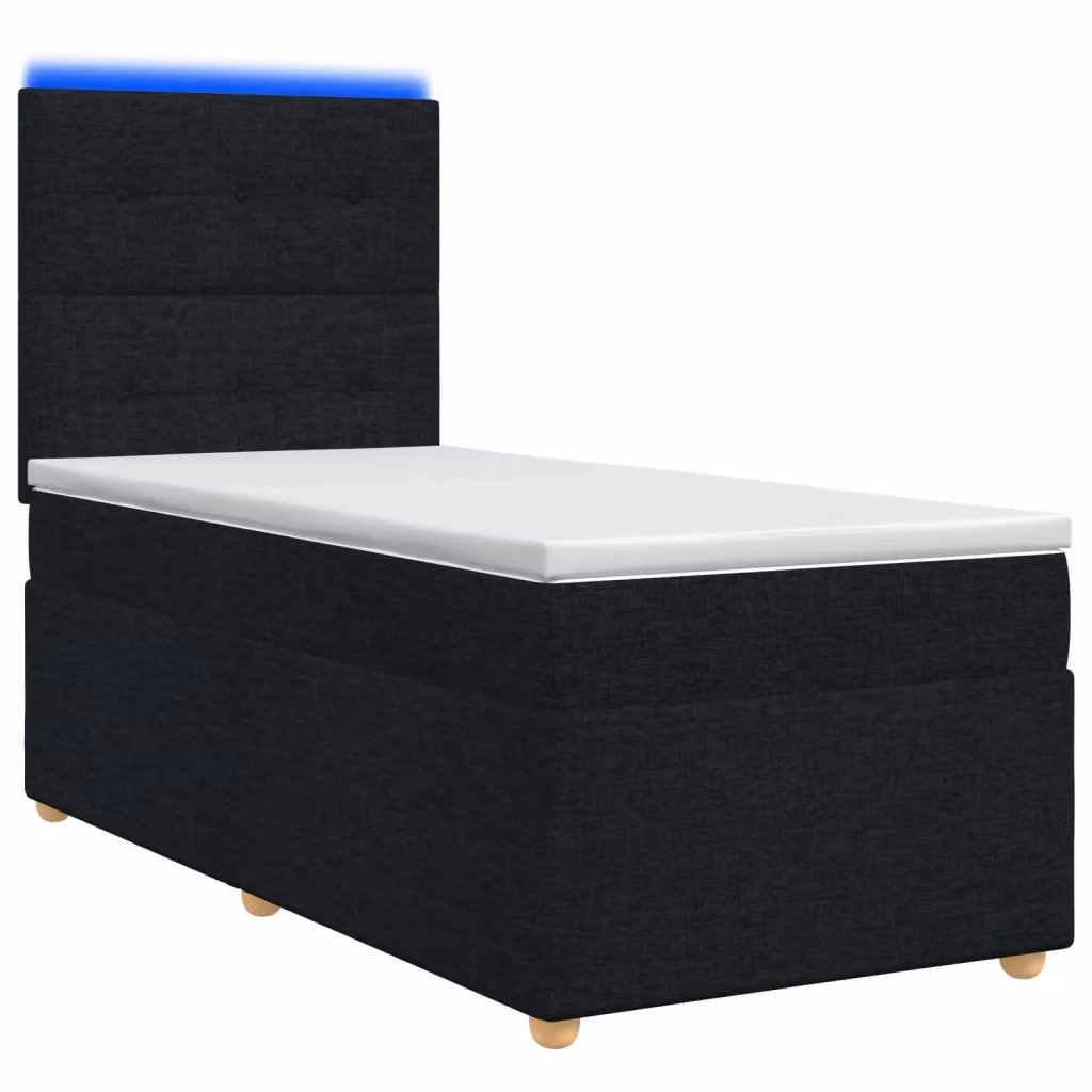 Letto box spring con materasso ibrido vidaXL nero L: 80 cm, P: 200 cm, H: 140 cm con base a sollevamento, illuminazione sottostante e porta USB – 2