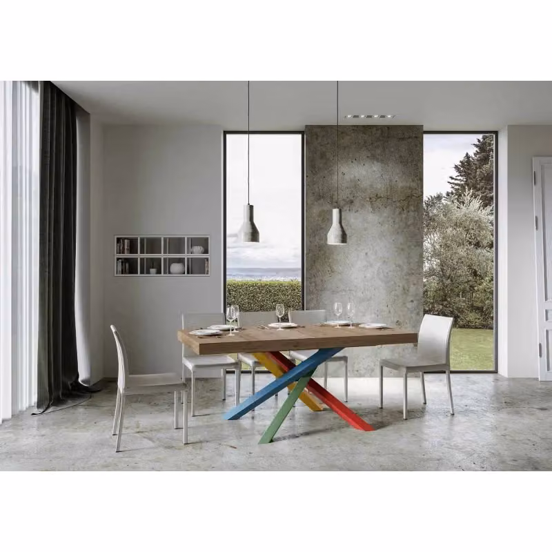 Tavolo allungabile Itamoby Volantis Premium in legno e metallo, L/P/H: 160 x 90 x 77 cm (estendibile fino a 264 cm), colore Quercia Natura – 2