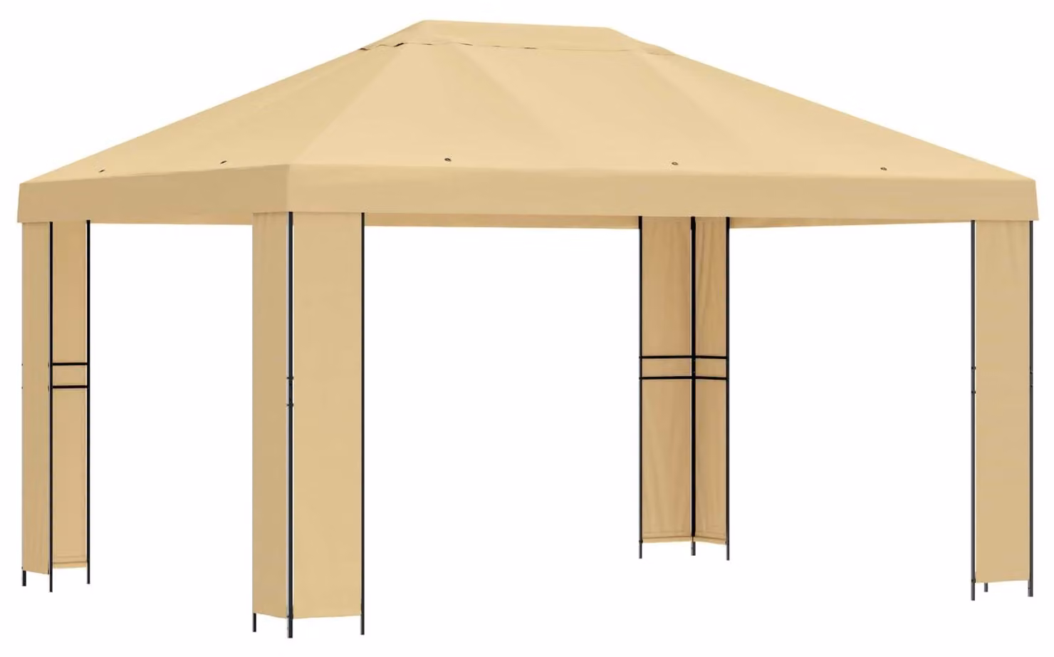 Gazebo 4 × 3 m Crema Poliestere e Acciaio 190 gsm