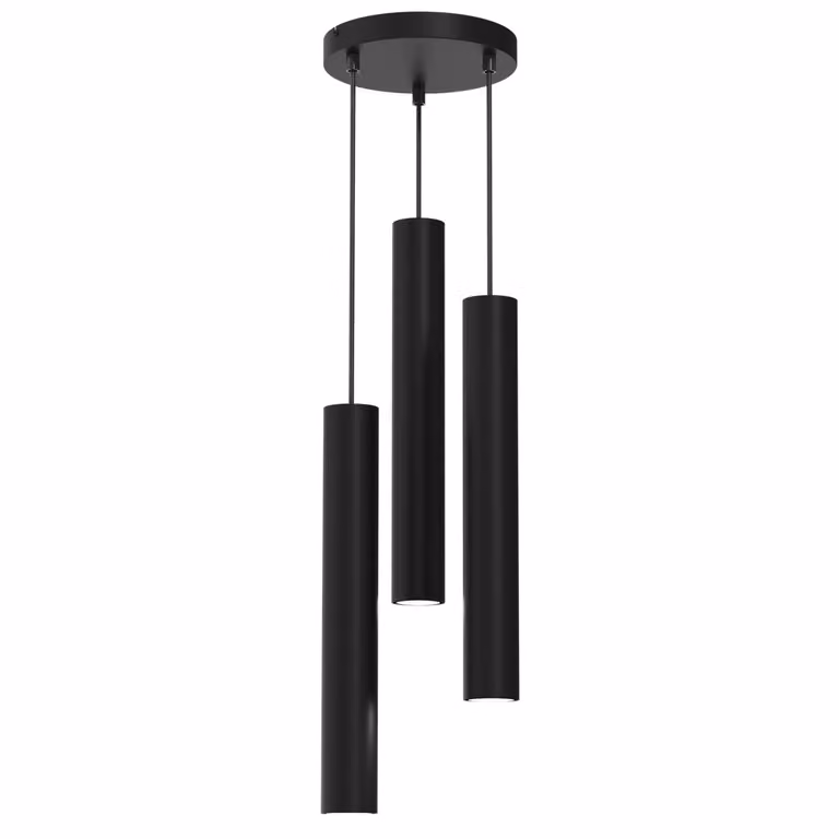 Lampada a sospensione a tubo nero 3xGU10 Milagro HUDSON MLP8793