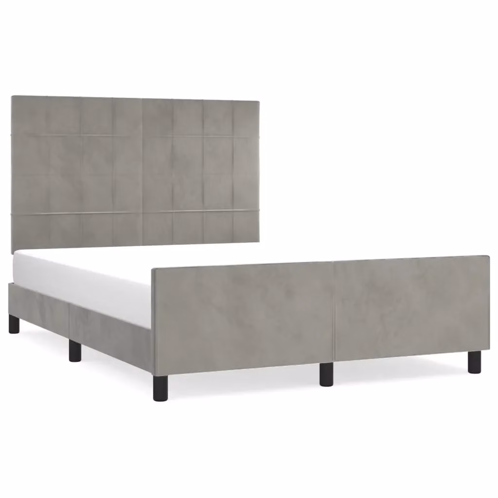 Giroletto vidaXL in Velluto Grigio Chiaro L/P/H: 203 x 146 x 128 cm – 2