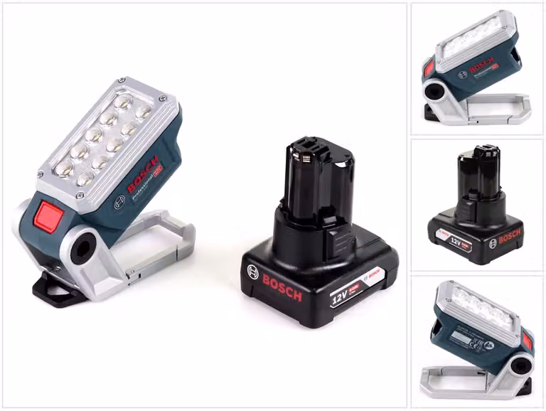 Lampada a batteria Bosch GLI 12V-330 DeciLED + 1x batteria 6,0 Ah - senza caricabatterie