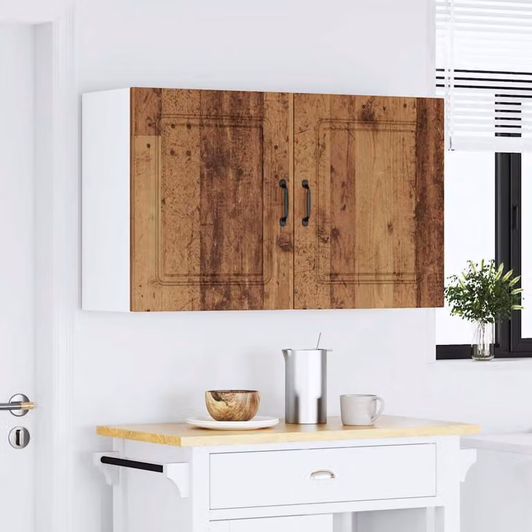 Set di 2 pensili da cucina Kalmar vidaXL in legno marrone con ante a battente per cucina, camera o soggiorno L/P/H: 60 x 31 x 50 cm