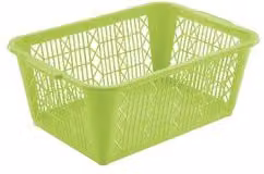 Cesta in plastica a listelli Tontarelli FAMILY Verde L/P/H: 37 x 25,5 x 14,5 cm