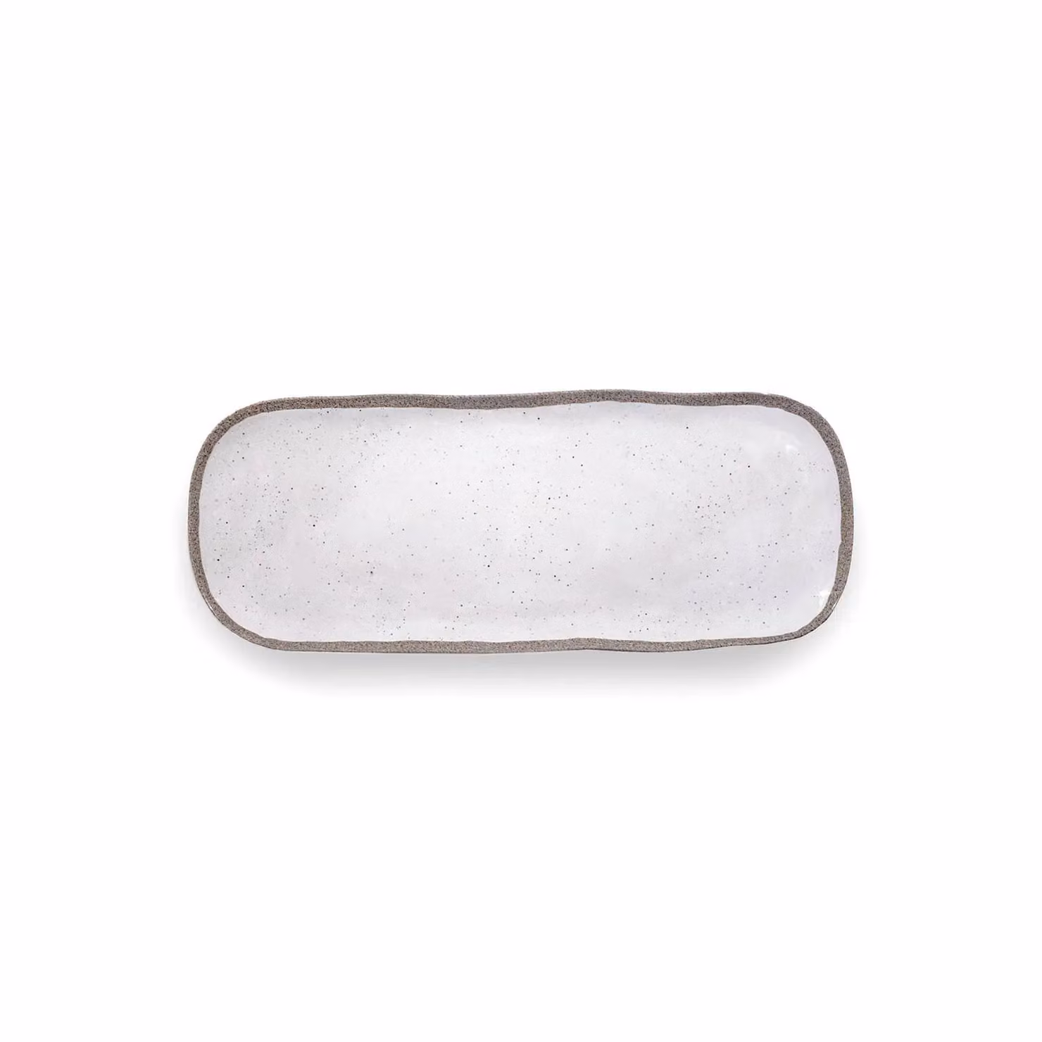 Vassoio rettangolare grande in melamina, Linea Terrae bianco, dim. 44x17cm