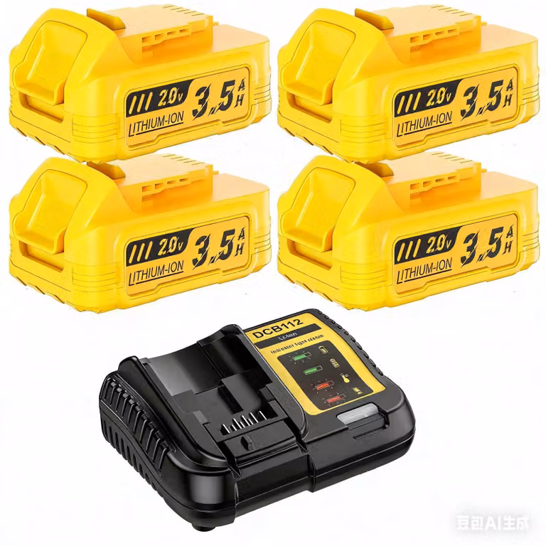 Pacchetto batterie 20V MAX per utensili elettrici - Batteria di ricambio agli ioni di litio DCBP034/DCBP520 - Set da 4 da 3,5 Ah - Con caricabatterie rapido da 4 A