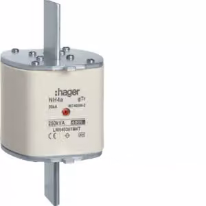 Cartuccia fusibile NH NH4a c gTr 400 V 250 kVA 361 A con indicatore centrale e manico in metallo