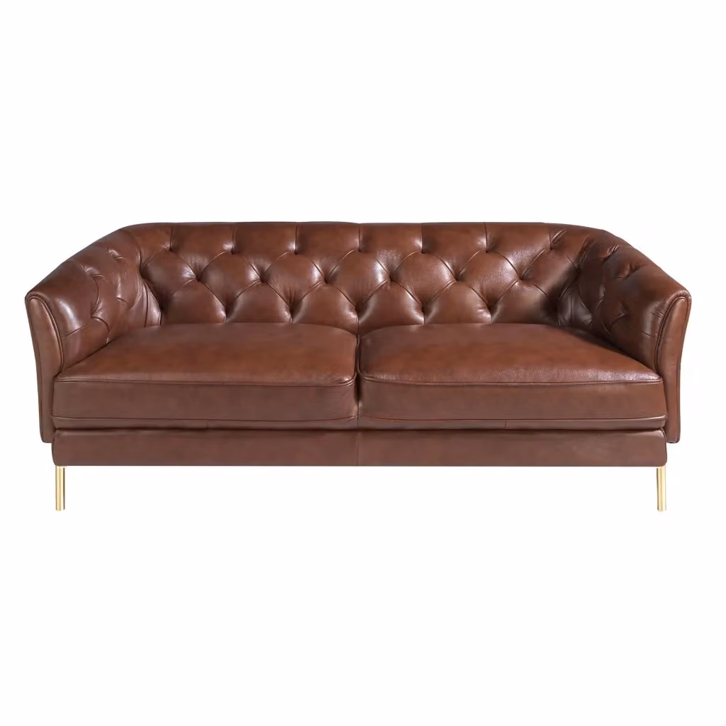 Divano Chesterfield a 2 posti in pelle marrone Angel Cerdá S.L. L: 188 cm, H: 75 cm, P: 94 cm – 2
