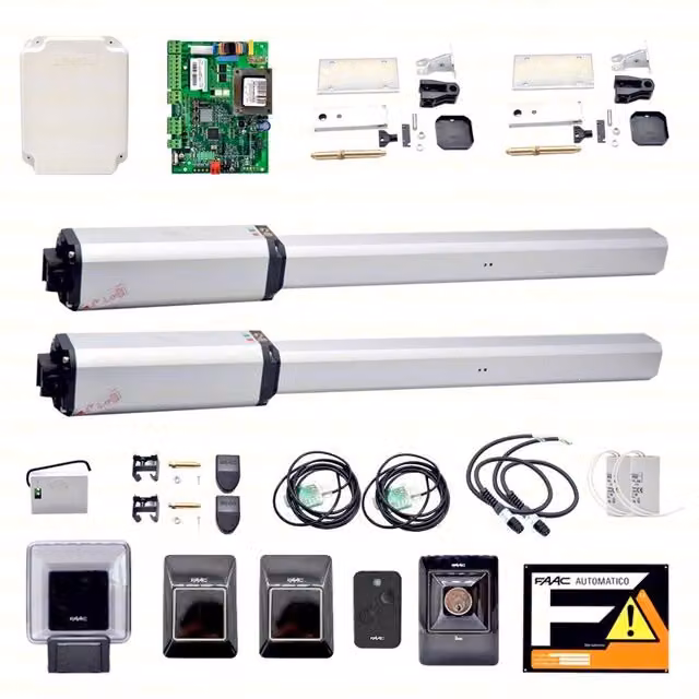 Kit Automazione per Cancello Battente FAAC LEADER 402 con 2 Safecoder Verde e Argento