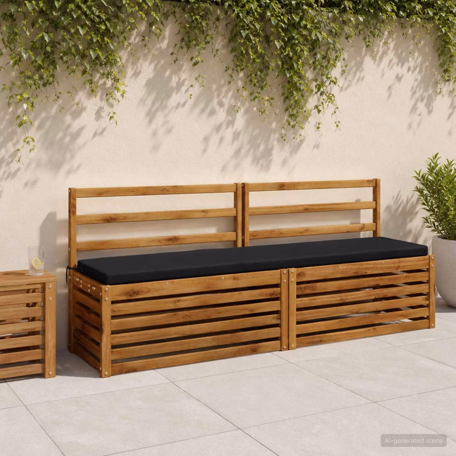 Cuscino per panchina vidaXL SOEST in poliestere con rivestimento rimovibile e resistenza ai raggi UV, Blu Scuro