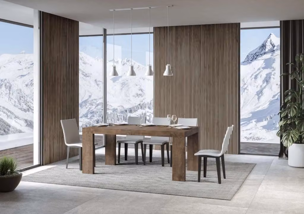 Tavolo allungabile moderno Roxell in legno marrone L/P/H: 160-420 x 90 x 77 cm – 2