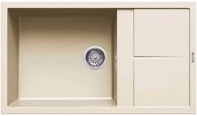 Lavello Elleci Incasso 1 vasca 86x50 Unico 410 Granitek Bianco Antico LGU41062