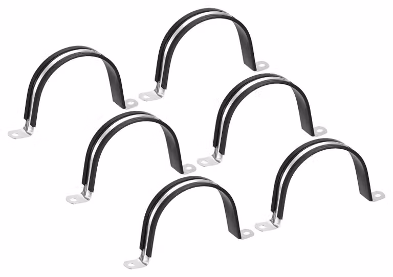 Set di 6 fascette a U per tubi in acciaio inossidabile, diametro 100 mm