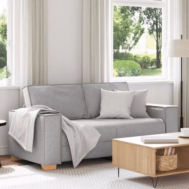 Divano a 2 Posti-Sofa 2 Posti Grigio nuvola 140 cm in tessuto 577229