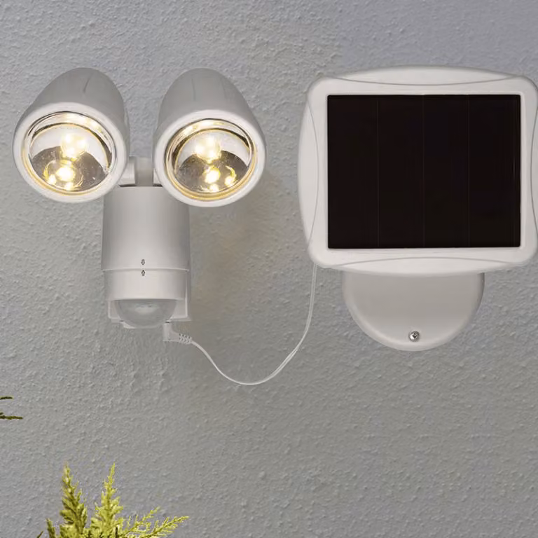 Faretto solare a LED "Powerspot" - luce bianco caldo - 200 lumen - con sensore di movimento e sensore di luce - altezza: 20 cm