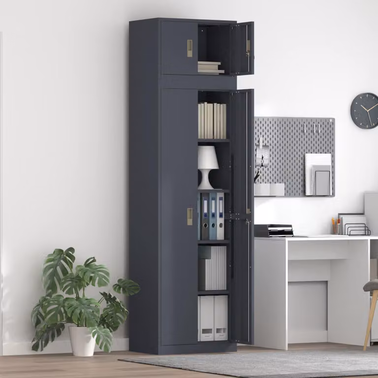 vidaXL Armadio 2 pz Antracite 60 x 40 x 220 cm Acciaio Bloccabile