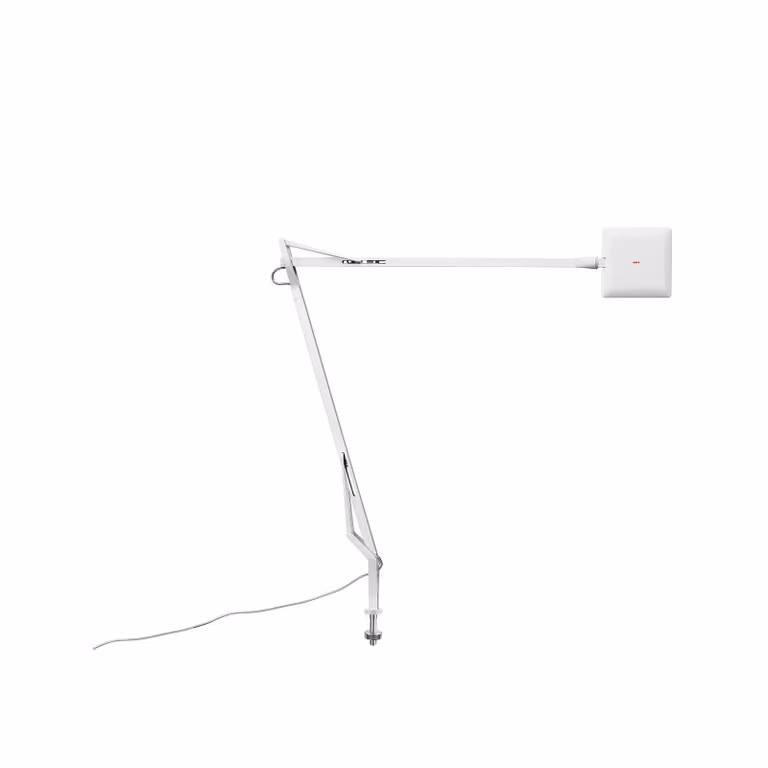Flos - Kelvin Edge Desk support (visible cable) - Lampada da tavolo - Bianco