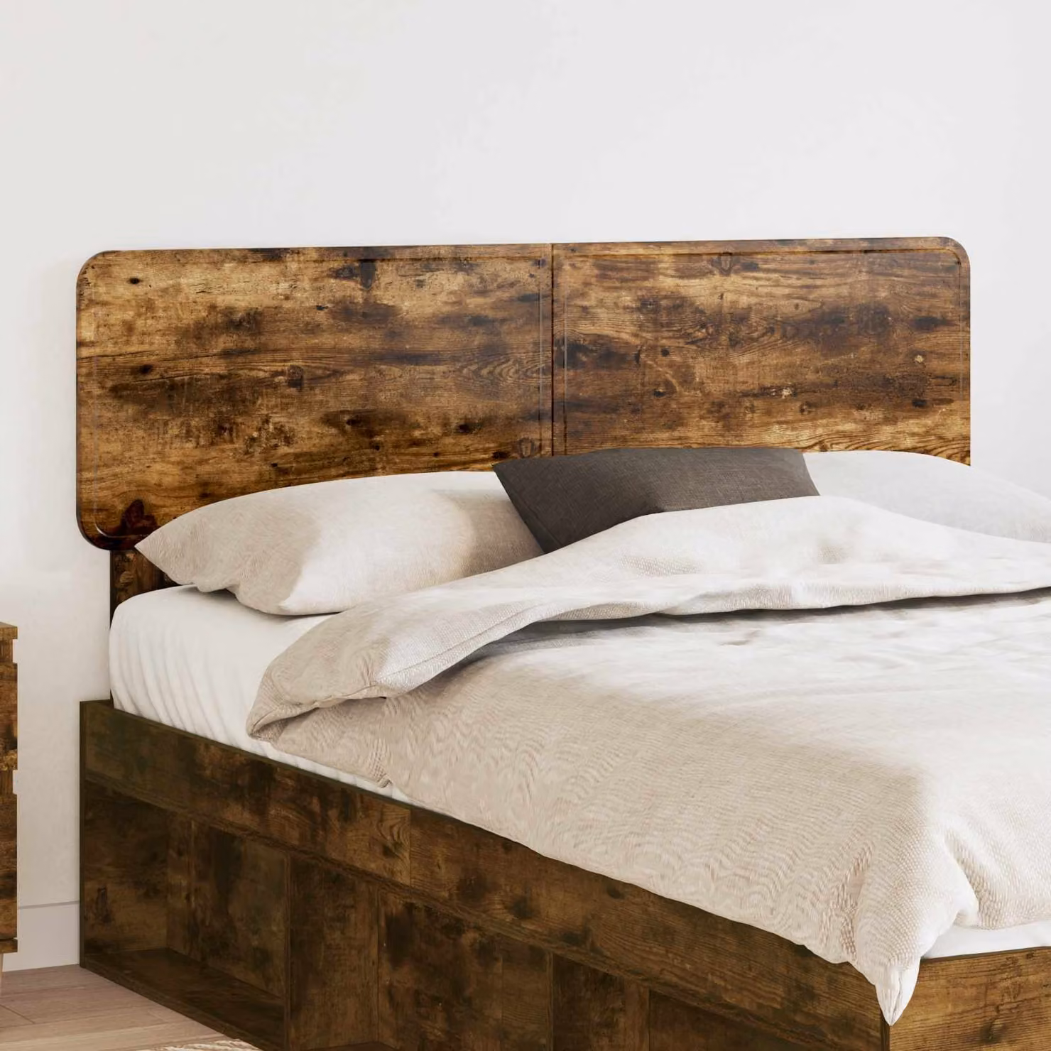 Testiera per letto vidaXL in legno ingegnerizzato rovere fumé marrone