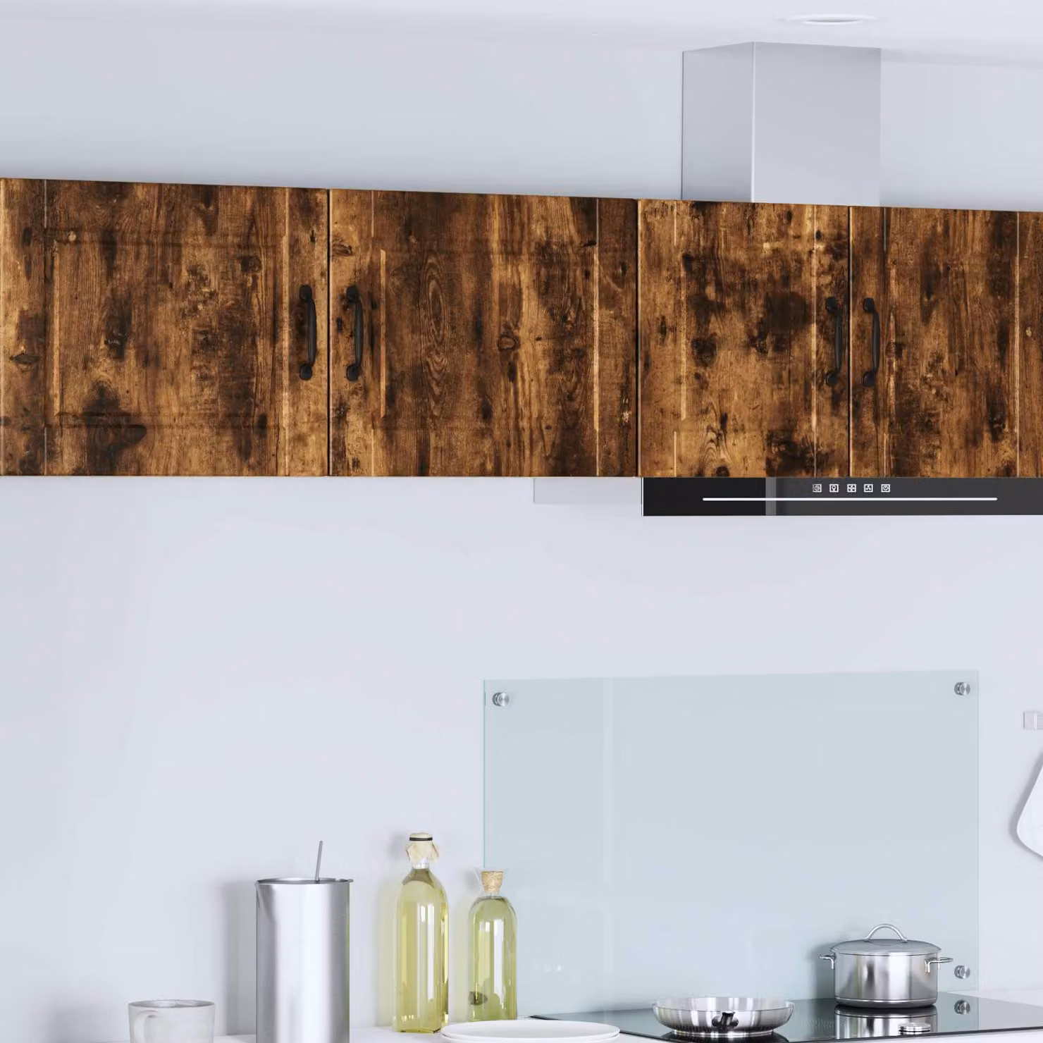 vidaXL Armadietto a muro PORTO moderno in rovere fumé marrone L: 50 cm, P: 31 cm, H: 40 cm