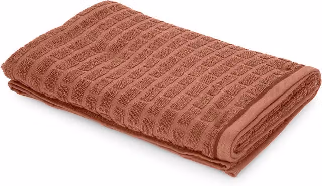 Telo doccia in cotone Kasanova Pop Corn Brick malva scuro – 1