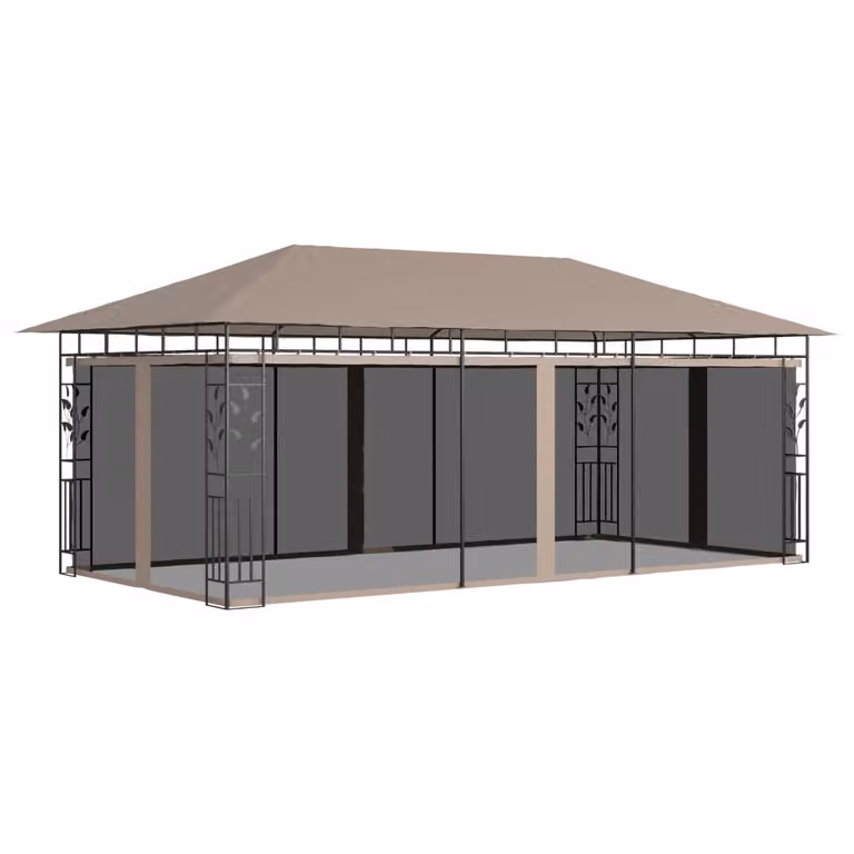 Padiglione con zanzariera 6x3x2,73 m Taupe 180 g/m²