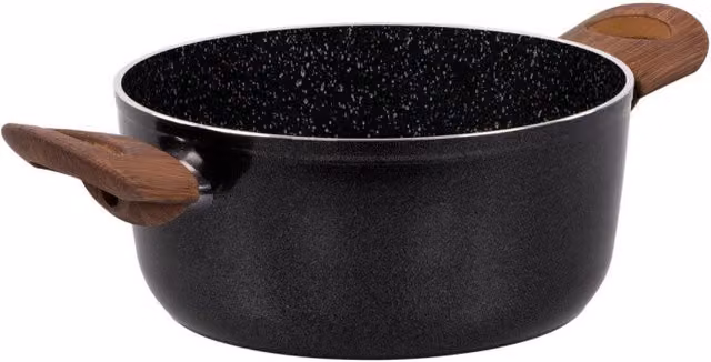 Set di 6 Casseruole con 2 Manici Casa Collection Prima 20 in Ceramica Antiapricazione, Colore Nero