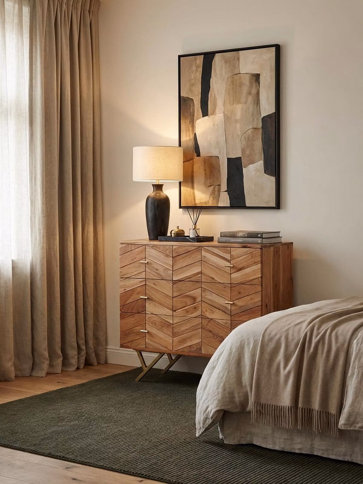 Credenza 90x86,5x40 cm Legno massello di acacia / metallo Credenza, cassettiera 3 cassetti, cassettiera alta Legno massello, mobile soggiorno