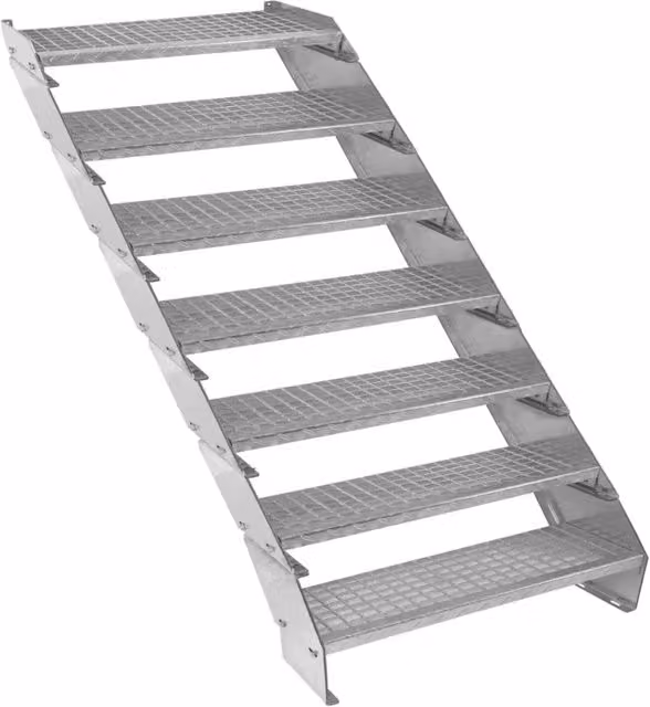 Scala metallica a 7 elementi ad altezza regolabile in acciaio zincato 90 cm / 900 mm