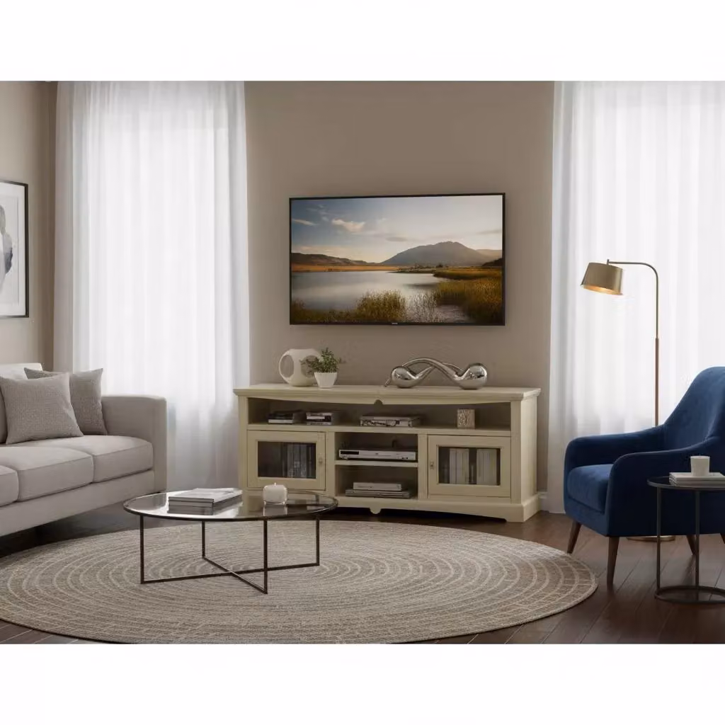 Mobile porta TV Goccia Mobili 2G in legno e vetro, colore beige e bianco, stile moderno L/P/H: 170 x 46 x 69 cm – 2