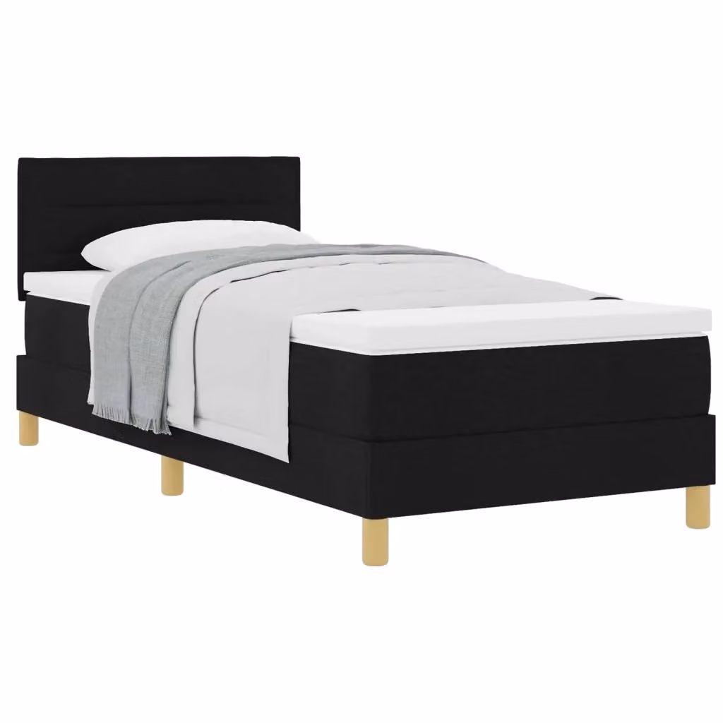 Letto Ibrido con Testiera e Cuscino vidaXL in Tessuto Nero L 80 x P 200 cm – 2