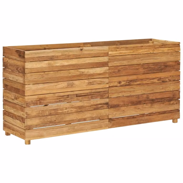 vidaXL Letto rialzato 150 x 40 x 72 cm Teak riciclato e acciaio