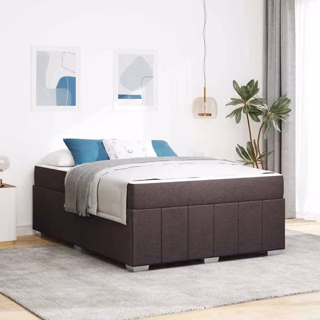 Struttura del letto Marrone Scuro 140 x 200 cm Tessuto 3398289