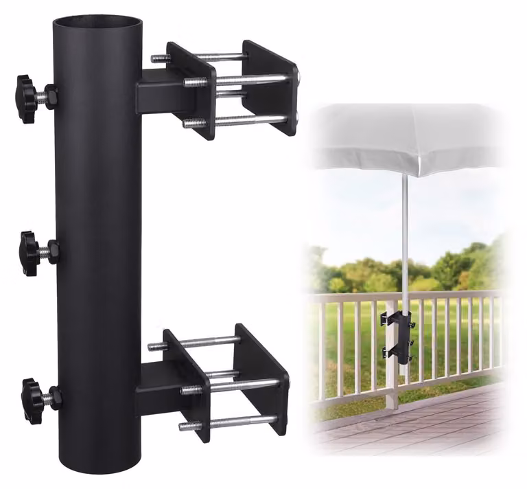 Solidchoice - Supporto regolabile per ombrellone, morsetto in metallo robusto per balcone