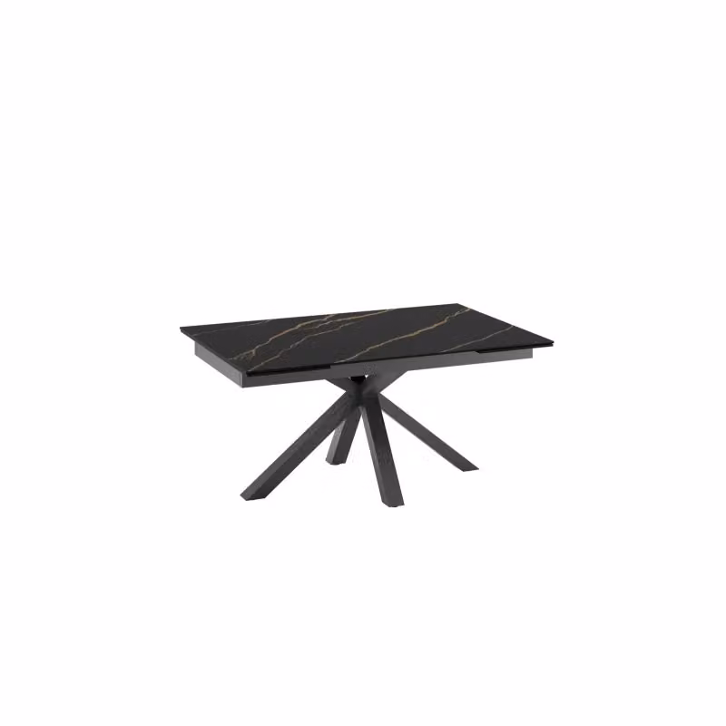 Tavolo da pranzo allungabile Stones in ceramica opaca nero e antracite L: 160/240 cm, P: 90 cm, H: 76 cm – 2
