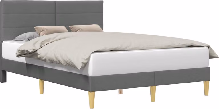 Struttura del letto Grigio Scuro 120 x 190 cm Tessuto