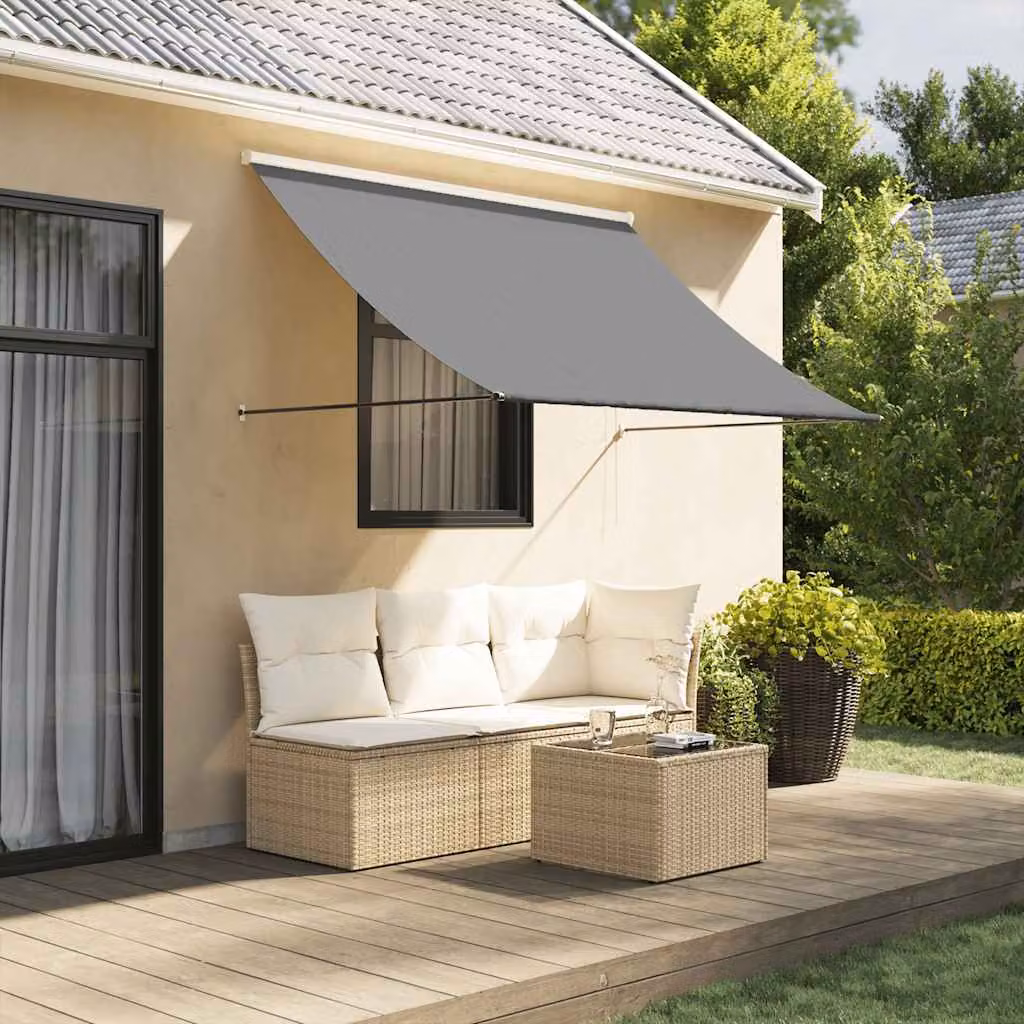 vidaXL Tenda da Sole Retrattile Antracite in Acciaio e Poliestere L: 200 cm, P: 150 cm