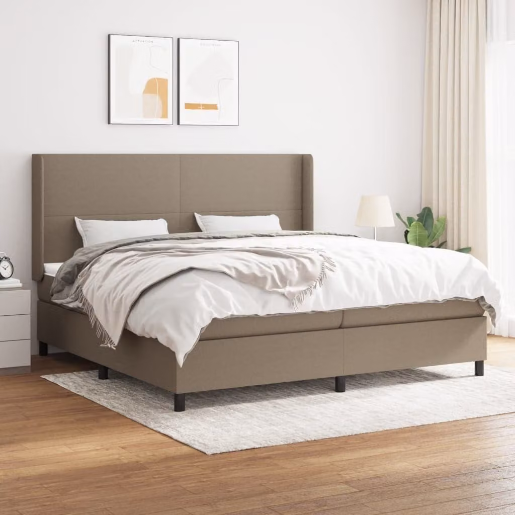 Maison Exclusive - Giroletto a Molle con Materasso Tortora 200x200 cm in Tessuto
