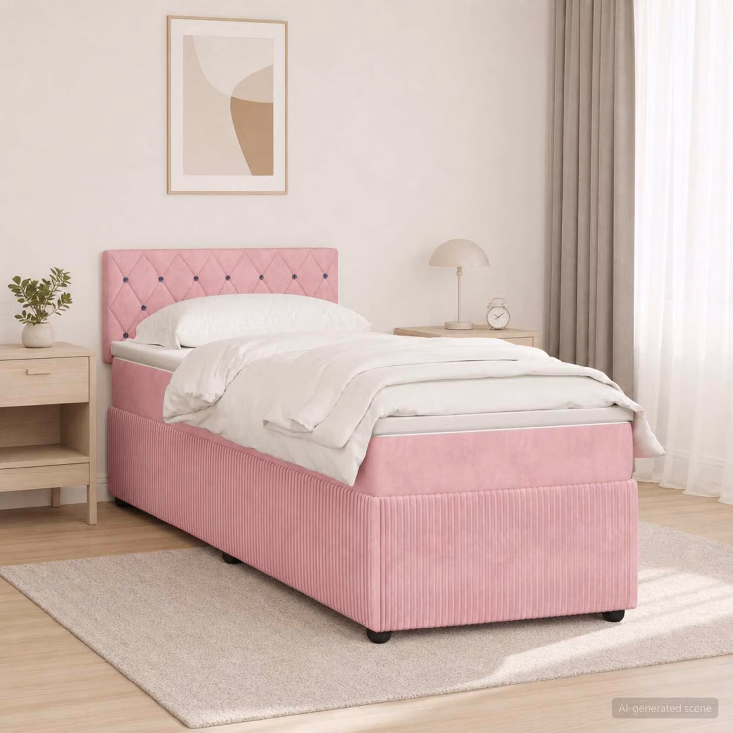 Maison Exclusive - Letto boxspring con materasso e testiera Rosa 80 x 200 cm in velluto