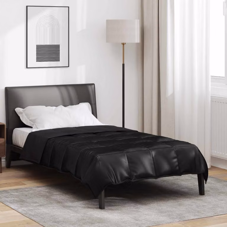vidaXL Piumone Estivo Nero in Microfibra Traspirante e Anallergica L/P: 135 x 200 cm