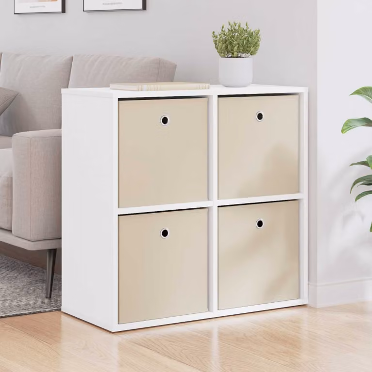 Credenza moderna vidaXL in MDF bianco L: 68,5 cm, P: 32 cm, H: 67 cm