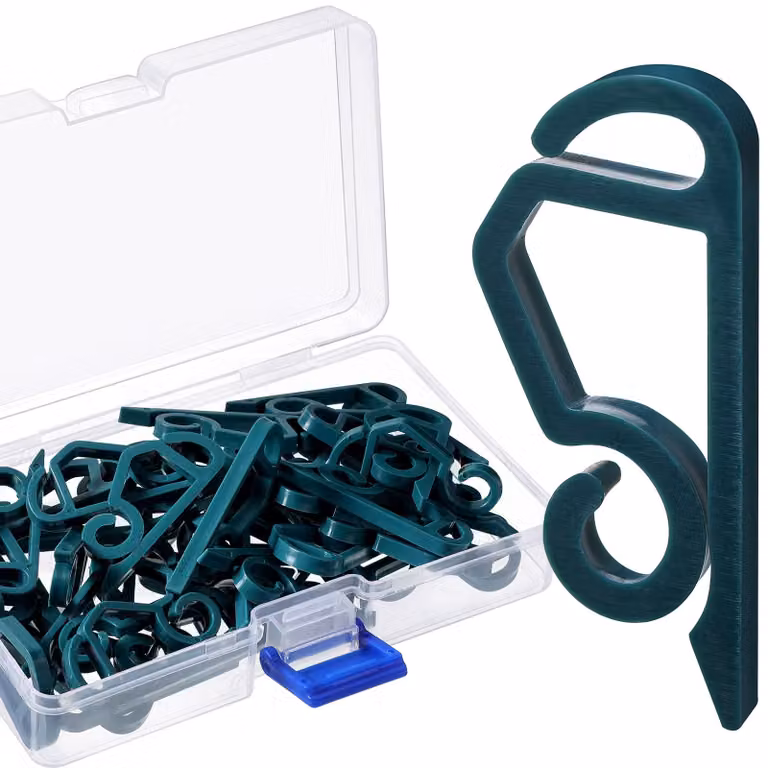 Clip luminosi per grondaie, resistenti alle intemperie, colore verde, confezione da 40 pezzi.