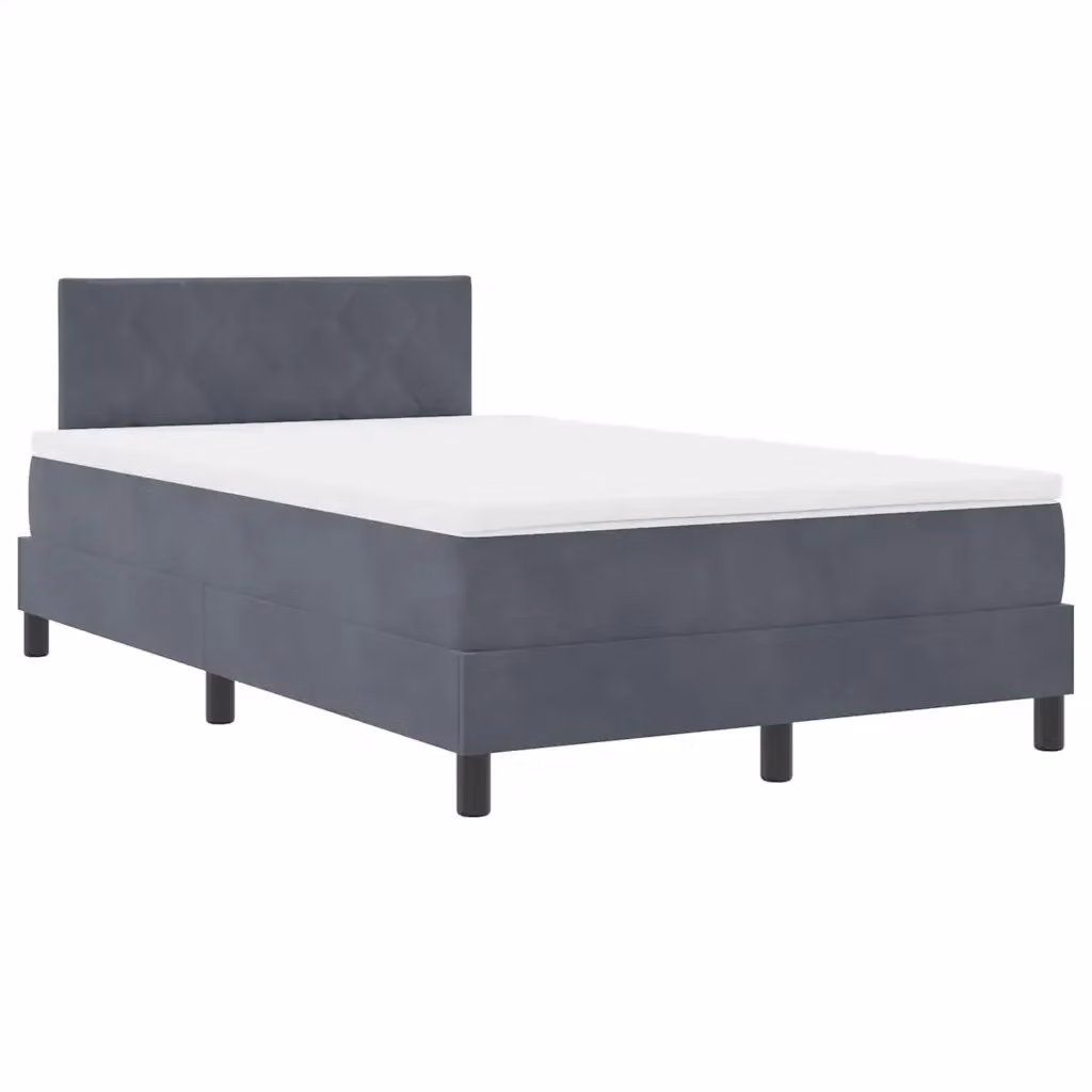 Letto a molle con illuminazione LED vidaXL in velluto grigio L/P/H: 203 x 120 x 280 cm – 2