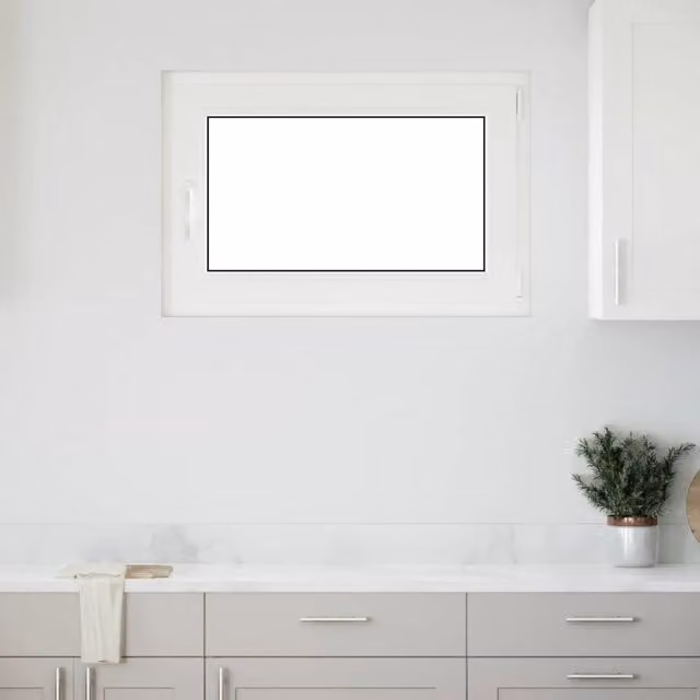 Finestra per seminterrato vidaXL in plastica bianca con vetro trasparente, modello tilt and turn, L: 90,0 cm, H: 50,0 cm
