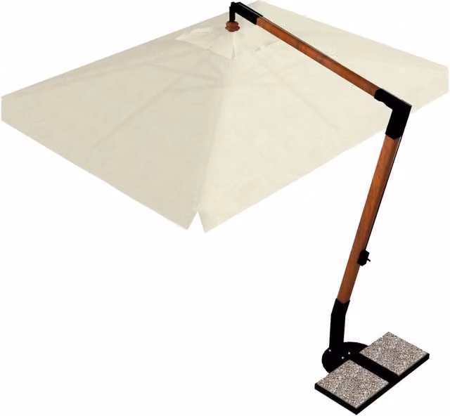 Ombrellone da giardino decentrato Danieli Tokio in legno con telo in acrilico beige 3x4 m