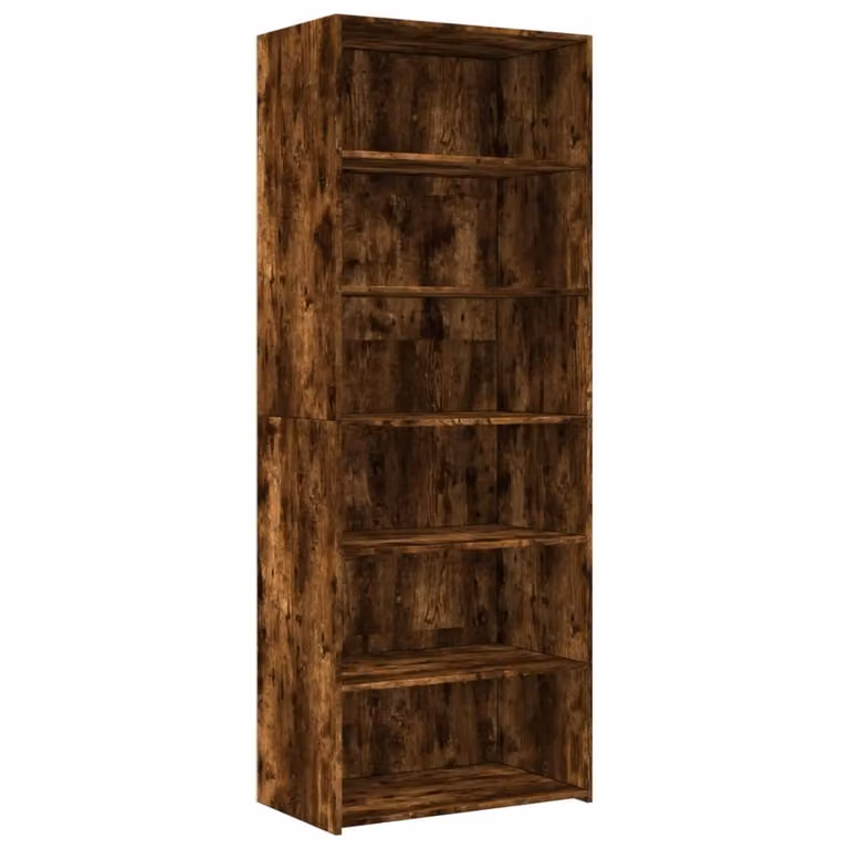 Credenza in rovere fumé 70x41x185 cm Materiale in legno