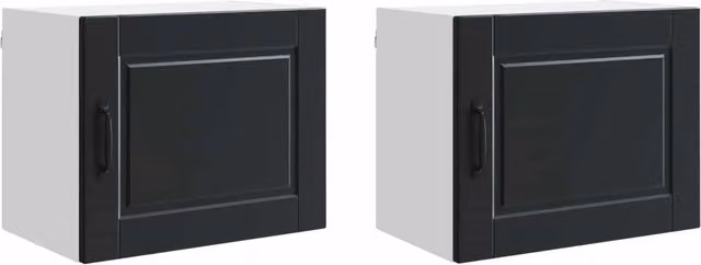 Set di 2 pensili da cucina PORTO DESIGN IN nero con ante a battente e ripiani interni L/P/H: 50 x 31 x 40 cm