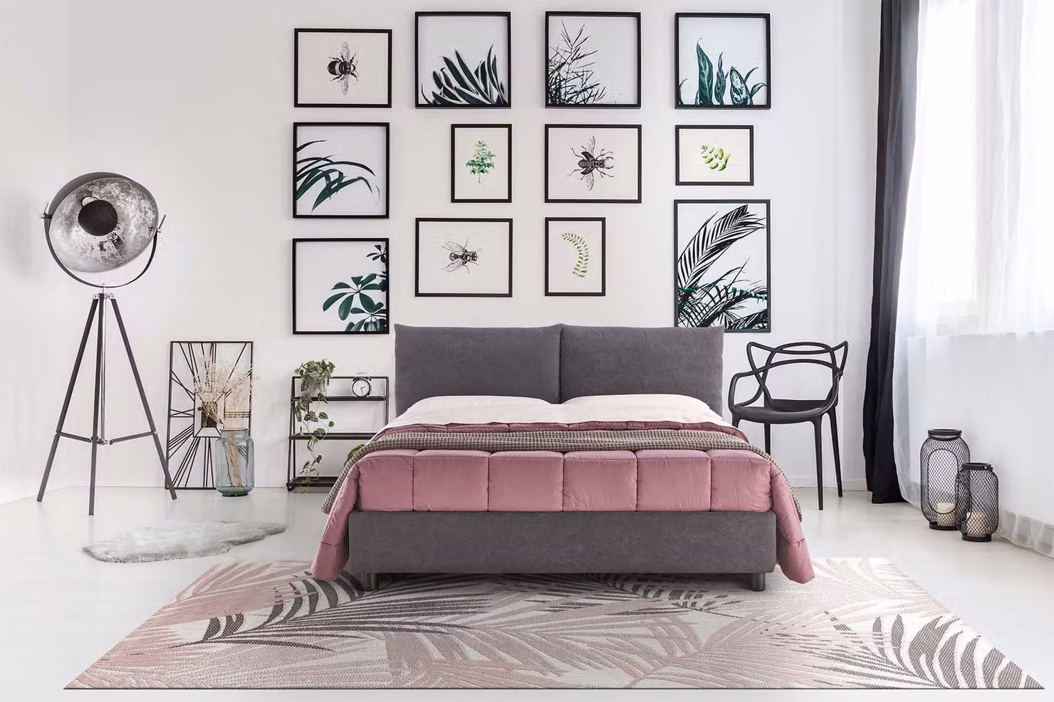 Letto Matrimoniale Contenitore NIMES Grigio