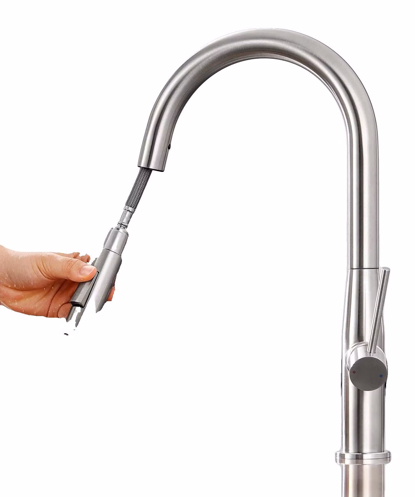 Miscelatore da cucina, rotazione a 360°, due modalità di flusso dell'acqua, cromo, attacco G3/8