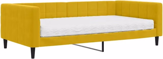 Divano letto | Sof¨¤ letto | Letto singolo con Materasso Giallo 100x200 cm in Velluto